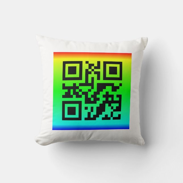 Cojín Decorativo QR Code® dice: SONRISA (Anverso)