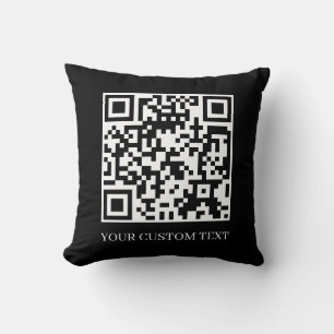 Cojín Decorativo QR negro   Diseño minimalista Scaneame