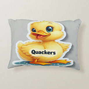 Cojín Decorativo Quackers Graciosos - Perro de pato lúdico y humorí