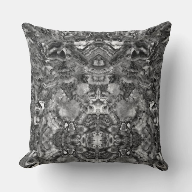 Cojín Decorativo Quartz humeante gris, patrón gris blanco negro (Anverso)