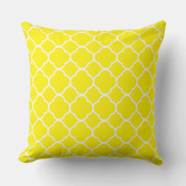 Cojín Decorativo Quatrefoil amarillo Blanco Sunshine Hogar Decoraci