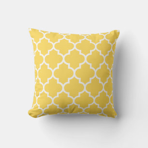 Cojín Decorativo Quatrefoil amarillo mostaza