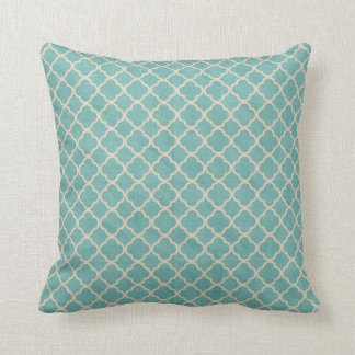 Cojín Decorativo Quatrefoil lamentable verde azulado
