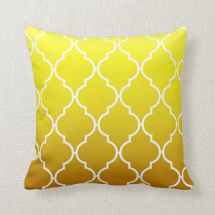 Cojín Decorativo Quatrefoil Ombre geométrico  amarillo