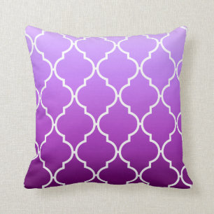 Cojín Decorativo Quatrefoil Ombre geométrico morado