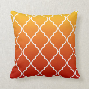 Cojín Decorativo Quatrefoil Ombre geométrico  naranja de puesta del