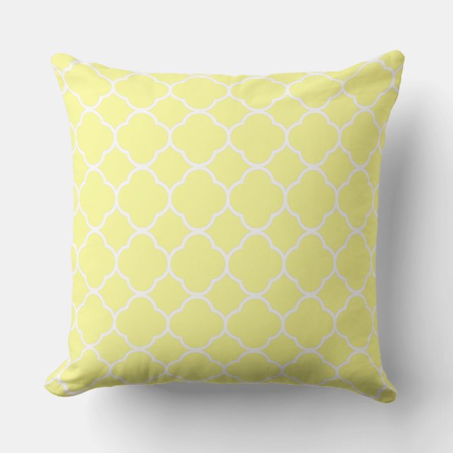 Cojín Decorativo Quatrefoil Pastel Yellow Home Decoración Elegante (Anverso)