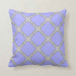 Cojín Decorativo Quatrefoil periwinkle y gris