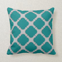 Quatrefoil verde azulado y gris