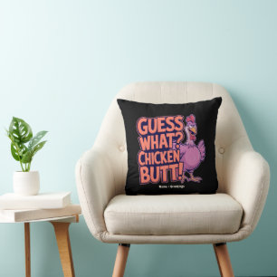 Cojín Decorativo ¿Qué adivinas? ¡Trasero de pollo! Diseño divertido