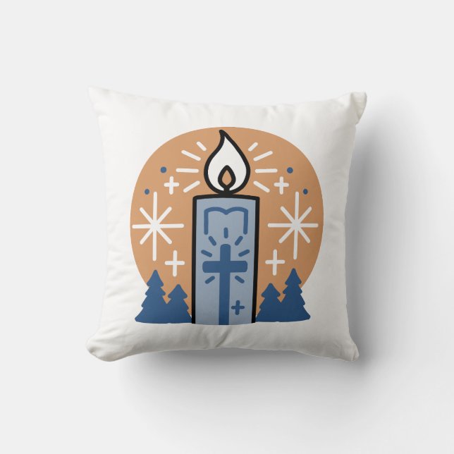 Cojín Decorativo Que brille la fe: Tema del invierno (Anverso)