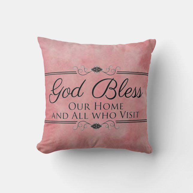 Cojín Decorativo Que Dios bendiga nuestra casa (Anverso)