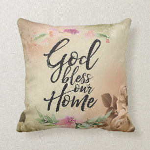 Cojín Decorativo Que Dios bendiga nuestra casa