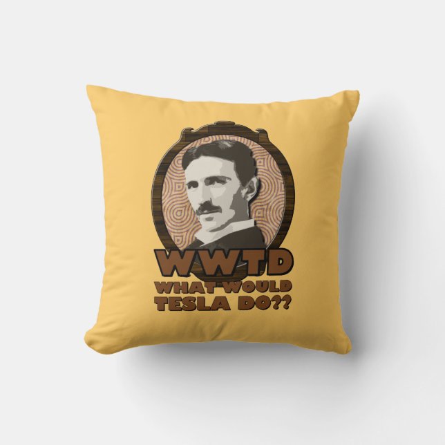 Cojín Decorativo ¿Qué haría Tesla con Pillow? (Anverso)