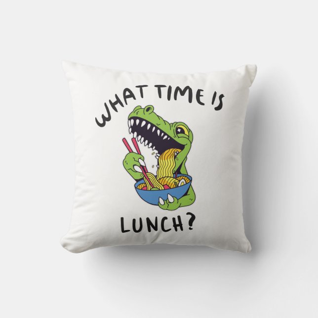 Cojín Decorativo ¿Qué hora es el almuerzo (Anverso)