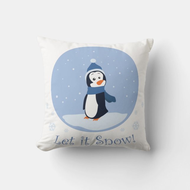 Cojín Decorativo ¡Que La Nieve! (Pingüino) (Anverso)