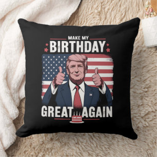 Cojín Decorativo Que mi cumpleaños sea genial otra vez, Trump diver