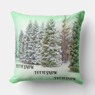 Cojín Decorativo ¡Que nieve! Espíritu festivo de árboles de Navidad
