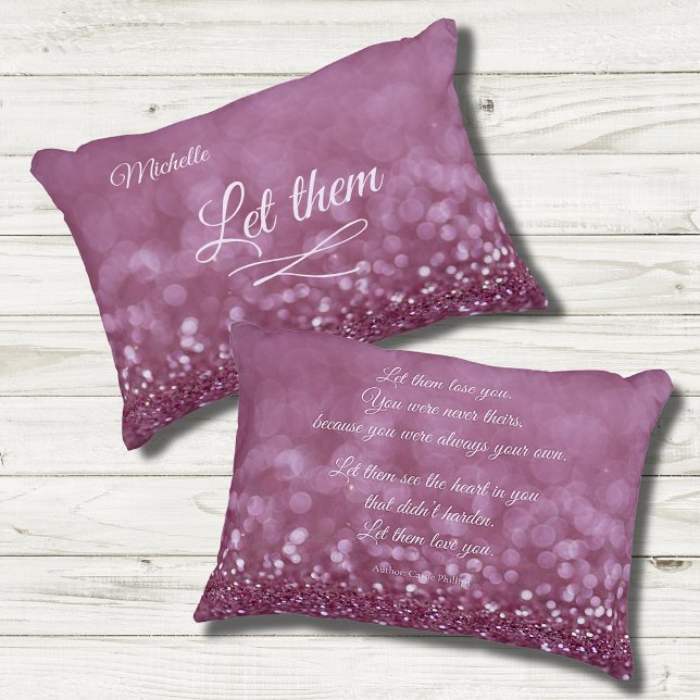 Cojín Decorativo Que te quieran poema Personalizado Purpurina morad (Let them... motivational poem encourages you to let them love you, and also to let them go. #letthem)