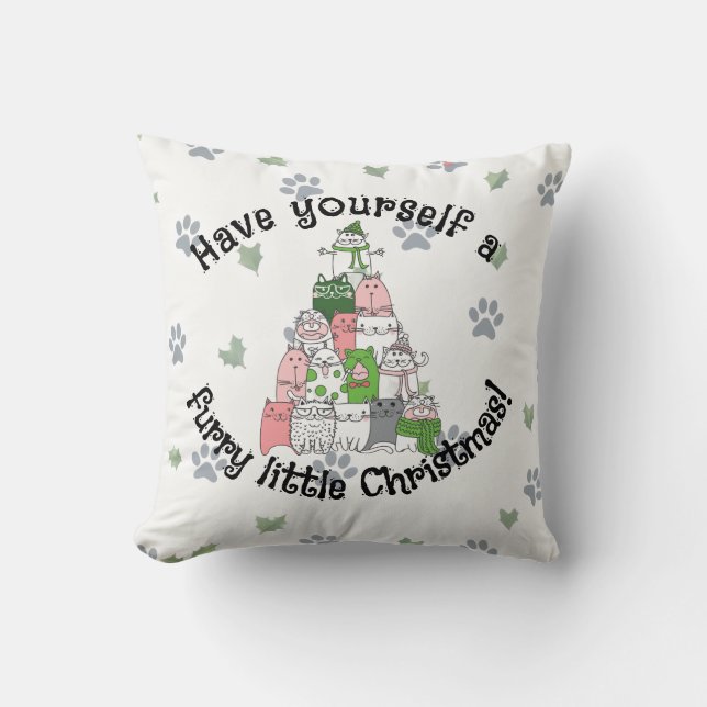 Cojín Decorativo Que tengan un peludo Navidad (Anverso)