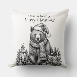Cojín Decorativo Que tengas una Navidad muy oso-mega feliz