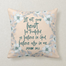 Cojín Decorativo Que tu corazón no se preocupe por la Biblia Verse