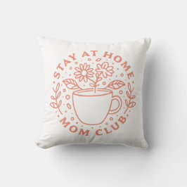 Cojín Decorativo Quédate en casa, club de mamás SAHM, mujer de nego