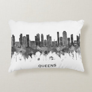 Cojín Decorativo Queens New York Skyline BW
