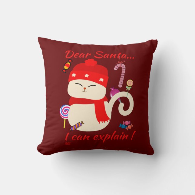 Cojín Decorativo QUERIDA SANTA... ¡PUEDO EXPLICAR! navidades gracio (Anverso)