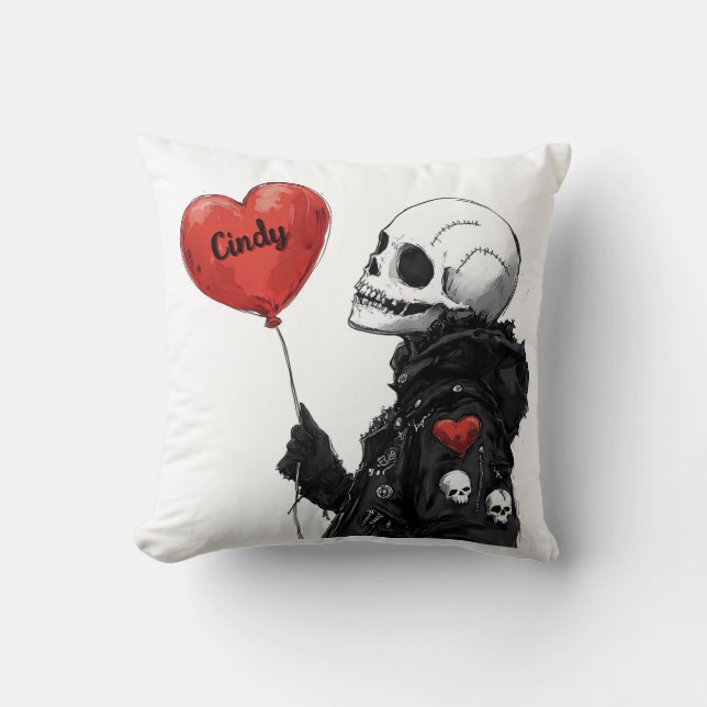 Cojín Decorativo Querido Personalizable - Calavera con globo (Anverso)