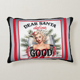 Cojín Decorativo Querido Santa Define Buen Pinup Retro