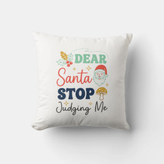 Cojín Decorativo Querido Santa Deja de Juzgarme Navidad Hongo Holl