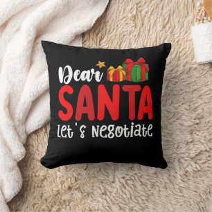 Cojín Decorativo Querido Santa Negociemos las Vacaciones de Navidad