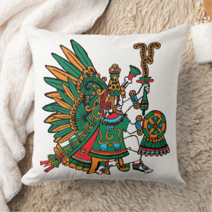 Cojín Decorativo Quetzalcoatl – Dios Serpiente Emplumada de la Maña