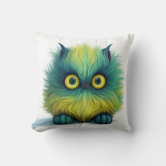 Cojín Decorativo ¿Quién? Creatura difusa 2 imágenes diferentes (Anverso)