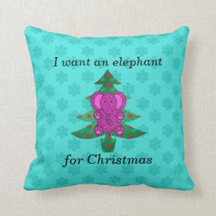 Cojín Decorativo Quiero un elefante para el purpurina púrpura del