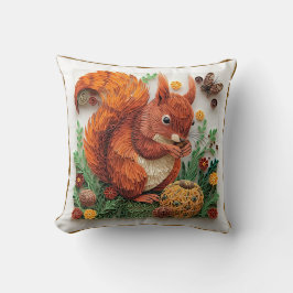 Cojín Decorativo Quilling Effect Red Squirrel in Autumn