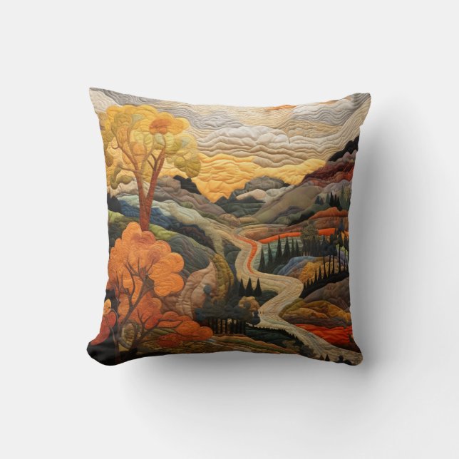 Cojín decorativo Quilt de otoño (Anverso)