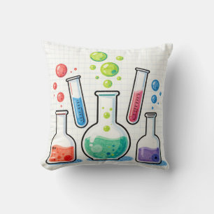 Cojín Decorativo Química Colorida de Vidrio para Laboratorio