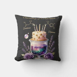 Cojín Decorativo Química Frasco de Celebración de Cumpleaños y arre