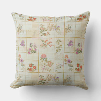 Cojín Decorativo Quimono Floral Japonés Antiguo de Parche