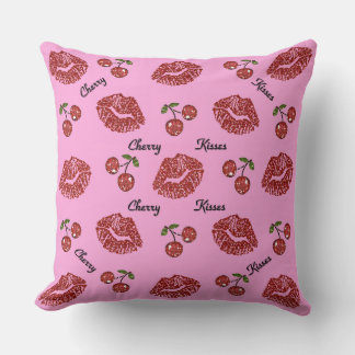 Cojín Decorativo RAB Rockabilly Besos de Cereza en Rosa