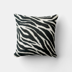 Cojín Decorativo RAB Rockabilly Estampado de Cebra Negro y Blanco