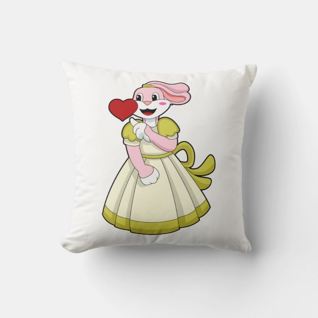 Cojín Decorativo Rabbit as Bride with Wedding dress.PNG (Anverso)