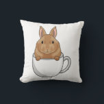 Cojín Decorativo Rabbit with Cup of Coffee<br><div class="desc">This design is the perfect gift for a birthday,  Christmas and other celebrations. It is suitable for women,  men and kids.</div>