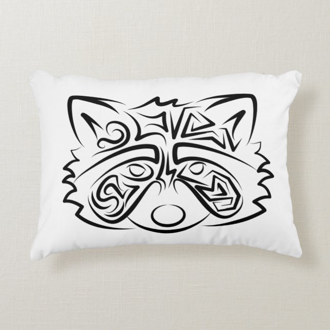 Cojín Decorativo Racco tribal blanco y negro (Anverso)