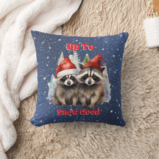 Cojín Decorativo Raccones De Vacaciones Hasta La Nieve Buena (Manta)