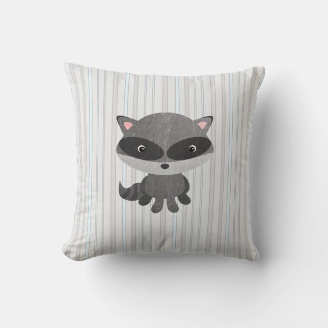 Cojín decorativo Raccoon de los animales de Woodla (Anverso)