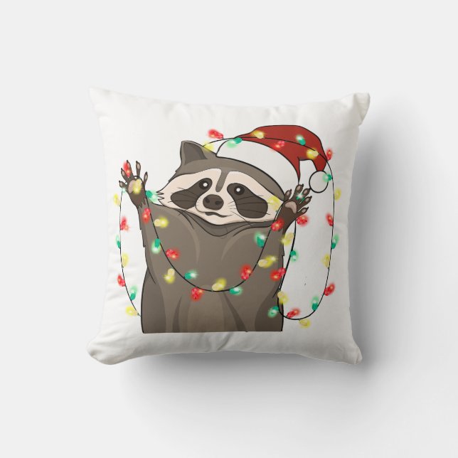 Cojín Decorativo Raccoon Navidades graciosos (Anverso)
