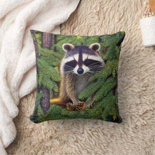 Cojín Decorativo Raccoon silvestre Little Woodland